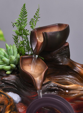 热销简约创意办公室陶艺装饰品开业桌面景观循环流水客厅家居商务