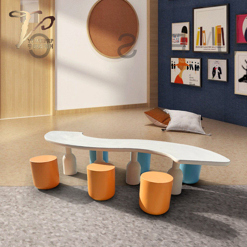 玻璃钢座椅儿童圆形坐凳幼儿园异形学习桌椅组合frp校园餐桌简约,淘宝优惠券,粉丝福利购,淘宝优惠卷