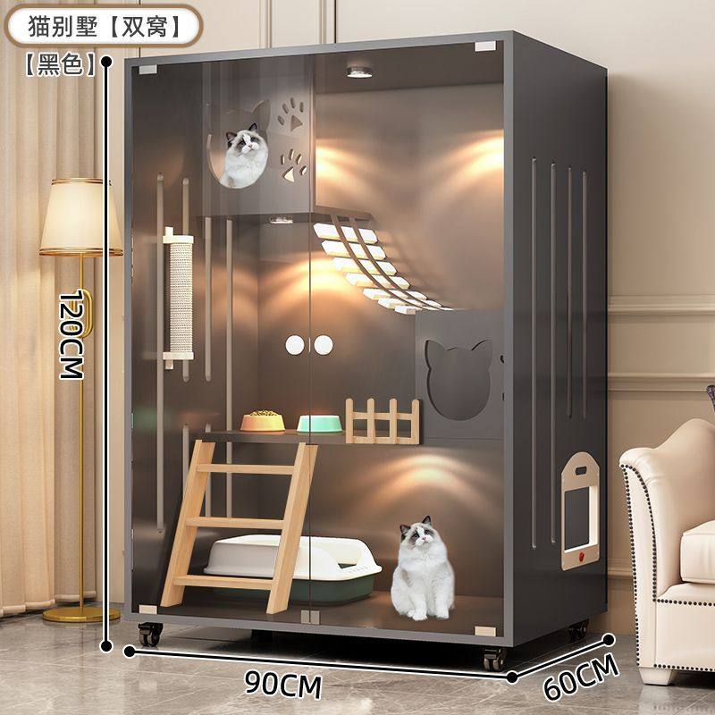 Hp猫别墅家用猫柜双层猫舍猫咪笼子防水猫窝猫房子超大室内猫屋猫,淘宝优惠券,粉丝福利购,淘宝优惠卷