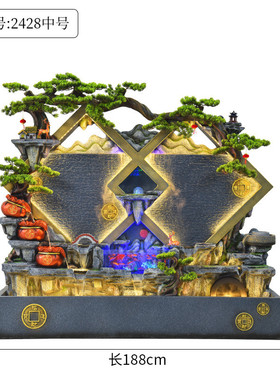 大型水幕墙假山流水景观户外装饰品公司酒店玄关别墅花园造景摆件