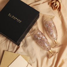 Парные кружки 日本进口石塚硝子樱花磨砂款情侣对杯香槟红酒杯酒杯新婚礼物