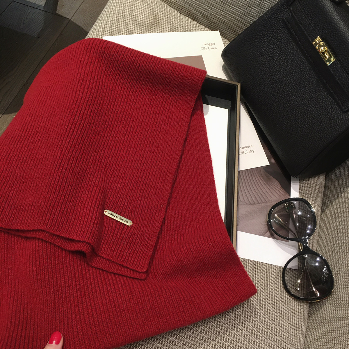 澳洲纯羊毛100%羊绒围巾2025新款百搭冬季新年红色保暖针织围脖女,淘宝优惠券,粉丝福利购,淘宝优惠卷