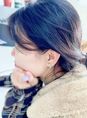 耳钉镀金珐琅釉彩欧美闪钻男女特