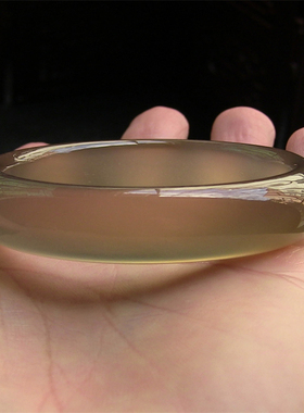 天然巴西玛瑙手镯/加厚不加宽/原色无忧化/高冰透强荧光玉髓1912