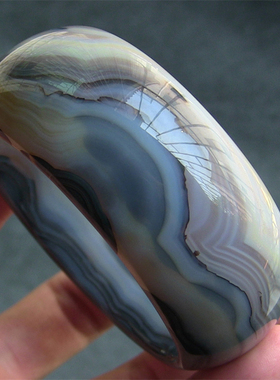 天然巴西玛瑙手镯/超宽加厚款/原色无忧化/精美纹理/俏色玉髓2129