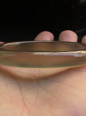 天然巴西玛瑙手镯/秀细加厚款/原色无忧化/高冰透强荧光玉髓2041