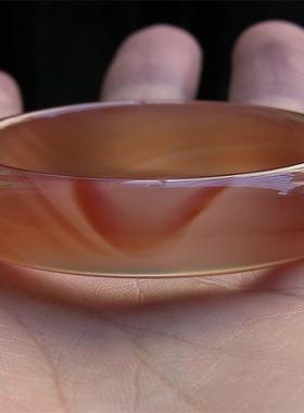 天然巴西玛瑙手镯粉红色玉髓