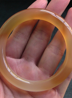 天然巴西玛瑙手镯/复古圆条/香橙色玉髓/水润通透1905