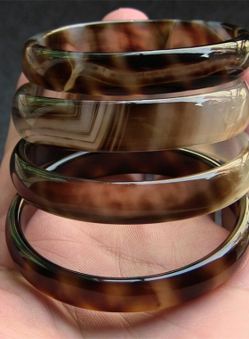 天然巴西玛瑙手镯斑马纹玉髓