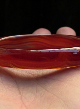 天然巴西玛瑙手镯精美纹理玉髓