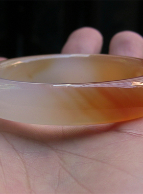 天然巴西玛瑙手镯香橙色玉髓