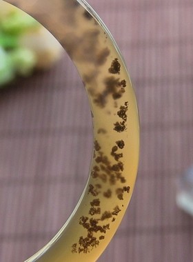 天然巴西复古风灵性水草半白手镯