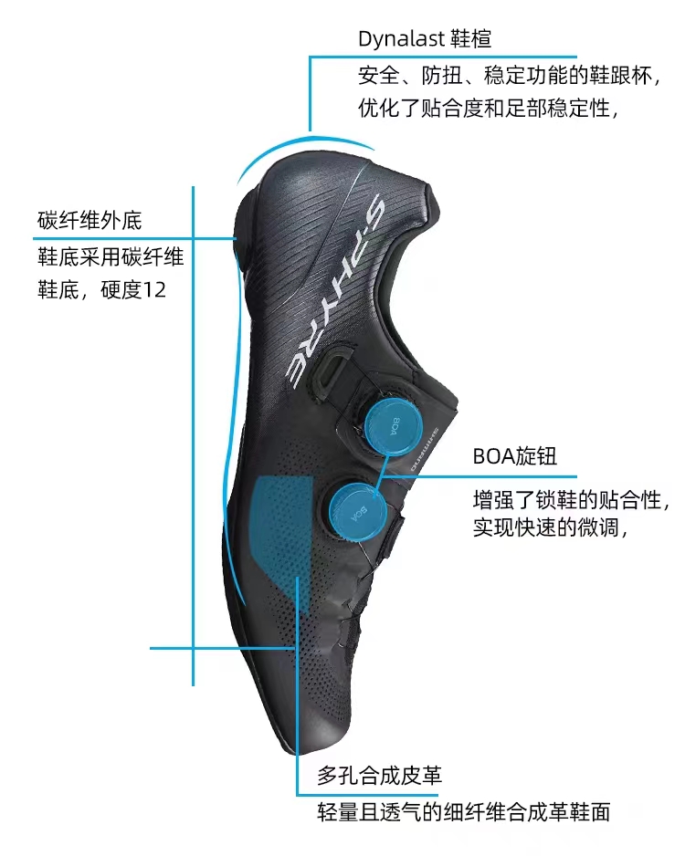 SHIMANO禧玛诺RC9 RC902 RC903碳底公路自行车竞赛自锁骑行鞋锁鞋 - 图1