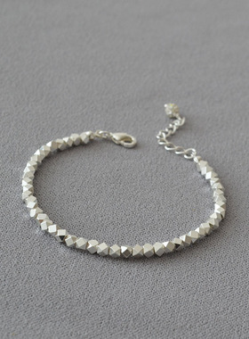 ins手链银子小众设计串珠复古感