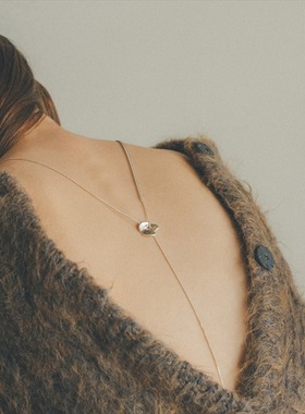 日系小众毛衣链黄铜镀金女