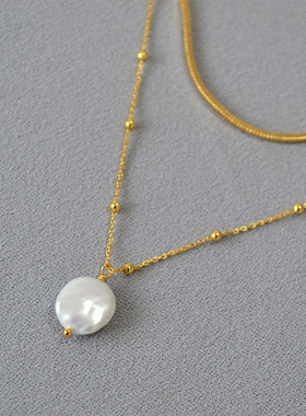 白百何珍珠项链锁骨链