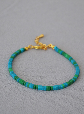 国潮拼接手链绿松石串珠复古女