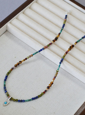 法式浪漫绿松石宝石吊坠女镀金