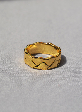 欧美原创小香风指环黄铜女