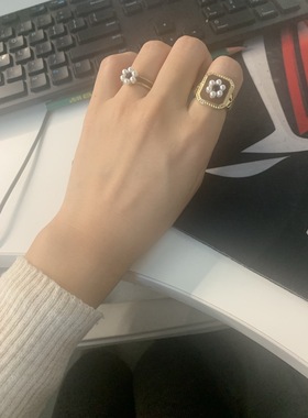 港风黄铜镀金珍珠复古