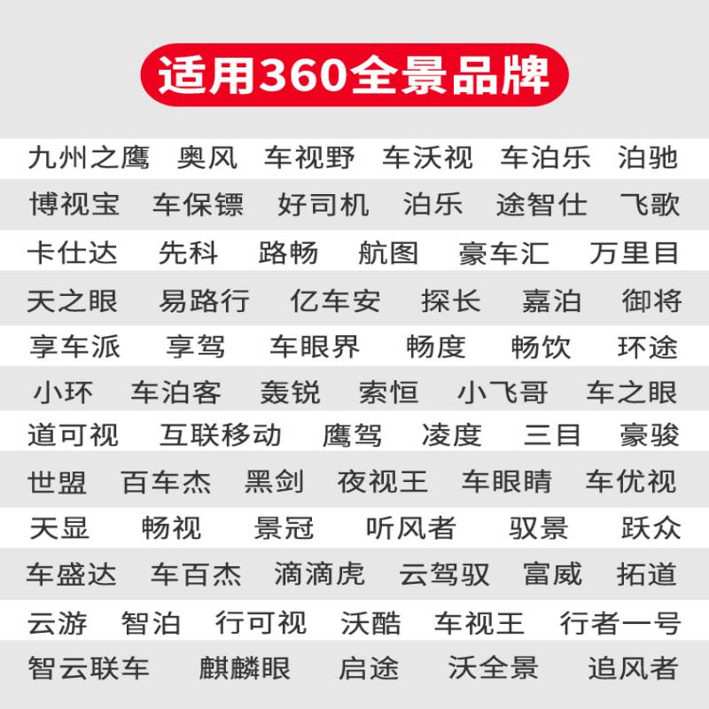 汽车360°度通用环景摄影头匹配兼容适用各品牌360全景车载摄像头 - 图0