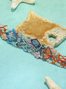 栖石原创中级编绳教程海洋绮丽梦回编绳饰品手工编绳首饰