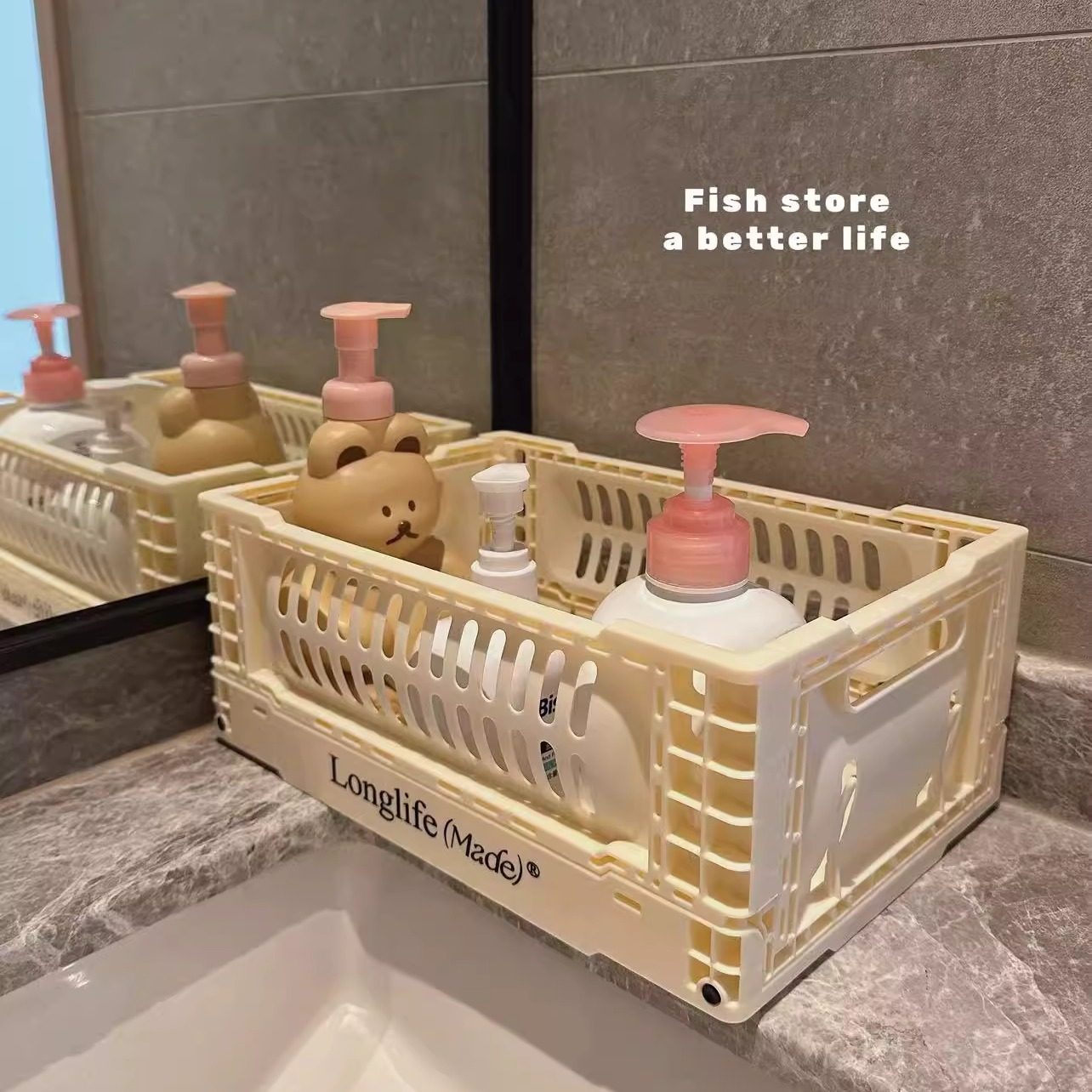 maanw 折叠收纳盒塑料加厚筐杂物书本可叠加储物盒纯色拼色,淘宝优惠券,粉丝福利购,淘宝优惠卷