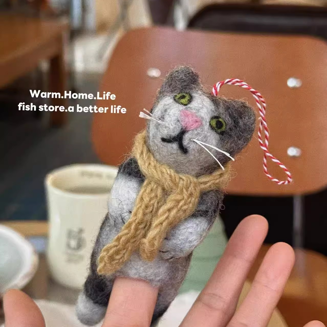 *Fish store*圣诞款尼泊尔手工戳戳羊毛毡挂件动物玩偶小布挂饰 - 图2