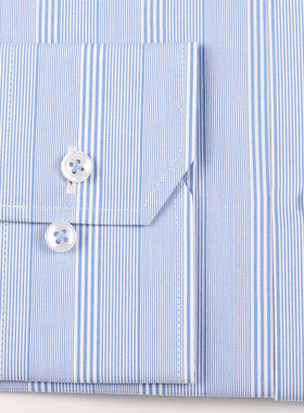 金利来商务男装 春季新款纯棉舒适蓝色长袖衬衫MSL21211804-25