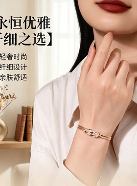 卡奢琳轻奢镶钻马蹄扣蛇骨链手链