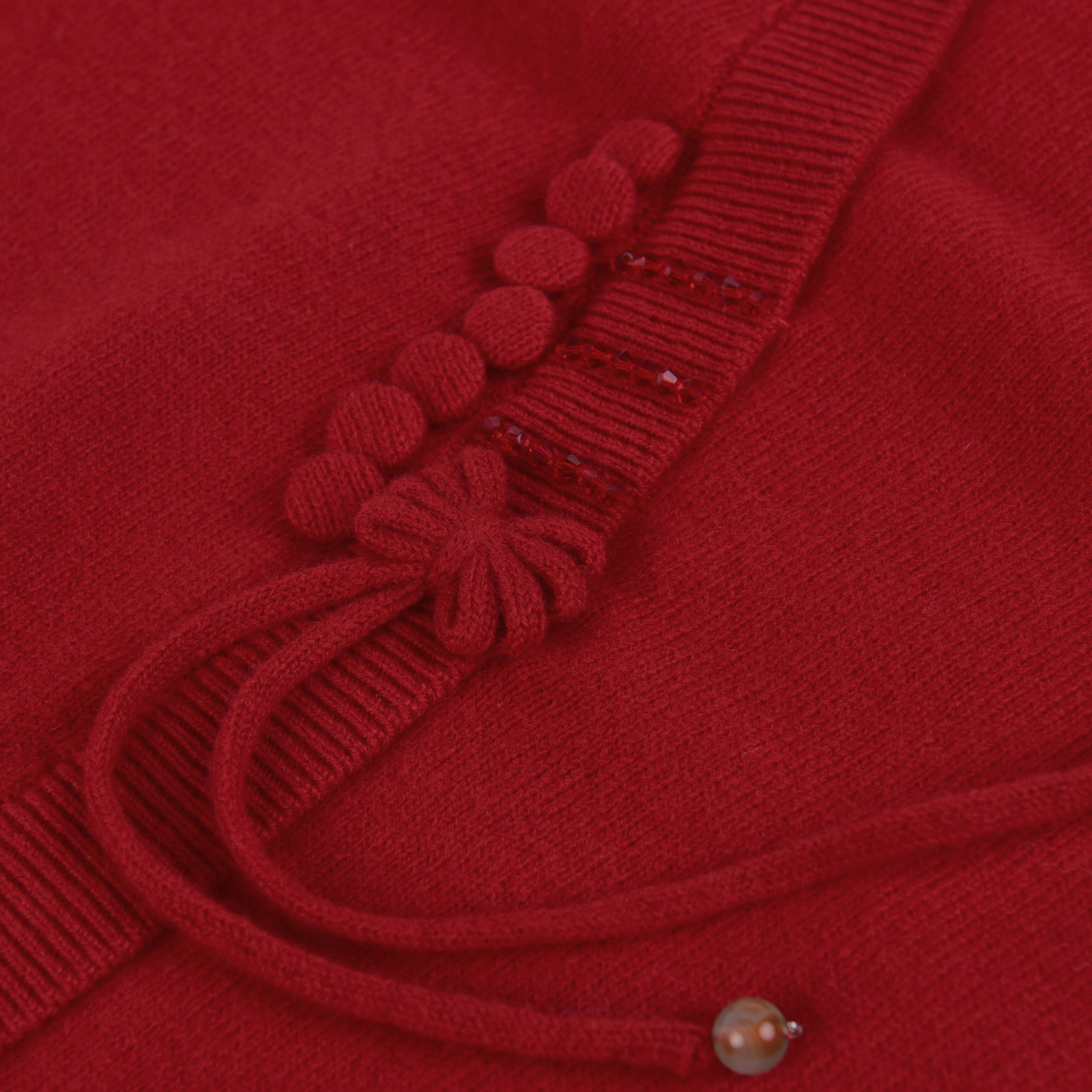 新中式V领100纯羊毛衫女秋冬新款套头毛衣洋气妈妈显瘦针织打底衫,淘宝优惠券,粉丝福利购,淘宝优惠卷