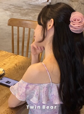 法式甜美花苞鲨鱼夹后脑勺用