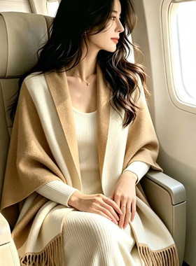 羊绒围巾女秋冬加厚保暖纯色冬季轻奢高级感双面羊毛披肩2026新款