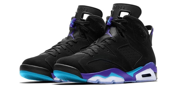 牛哄哄 Air Jordan 6 AJ6 Aqua黑紫男子高帮篮球鞋 CT8529-004-图0