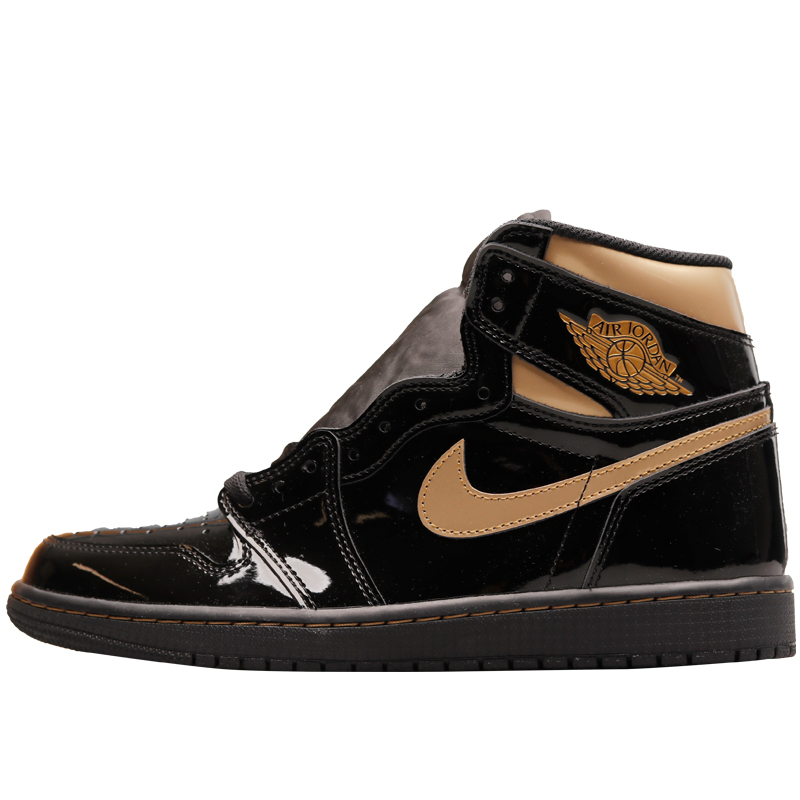 牛哄哄 Air Jordan 1 High Gold AJ1黑金漆皮高帮 555088-032-图3