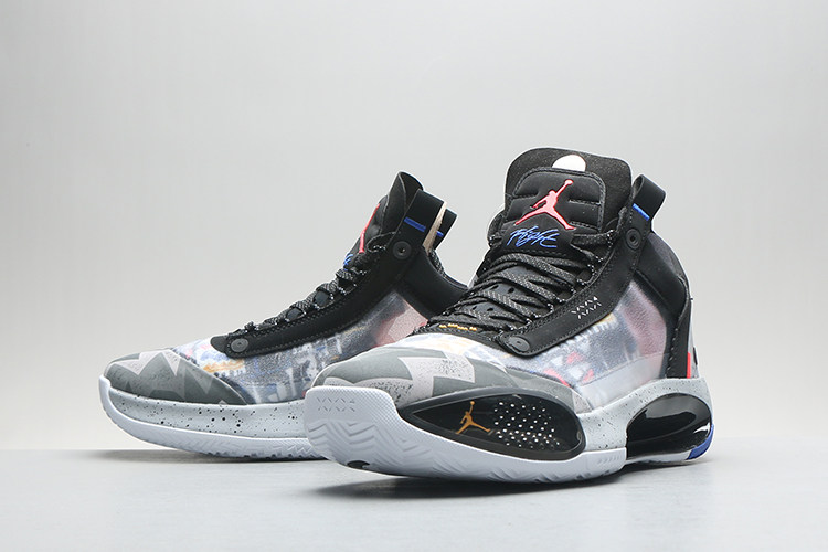 牛哄哄 Air Jordan 34 Low AJ34涂鸦爆裂纹篮球鞋 CZ7746-008_虎窝淘