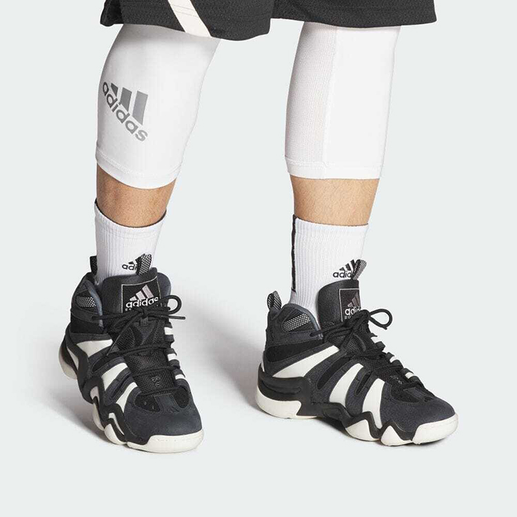 牛哄哄 Adidas Crazy 8 黑白男女同款高帮复古减震篮球鞋 IF2448 - 图0