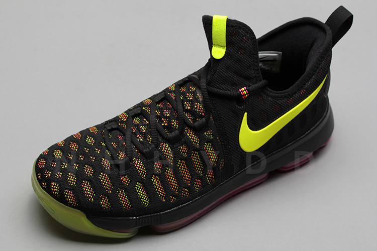 牛哄哄 Nike KD 9 EP 杜兰特9 黑彩虹里约实战蓝球鞋 844382-999 - 图0