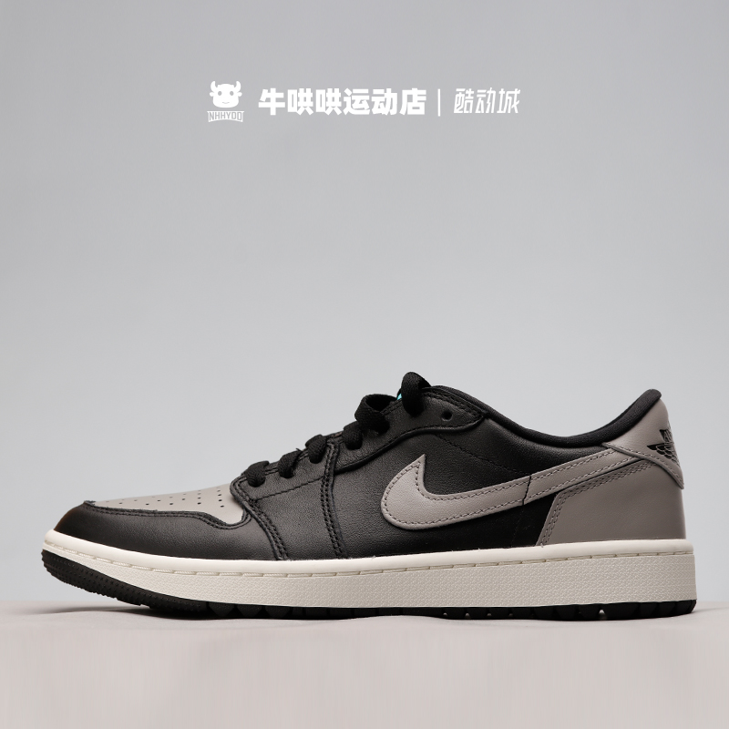 牛哄哄Air Jordan 1 Low Golf  黑白粉休闲耐磨篮球鞋 DD9315-108 - 图0