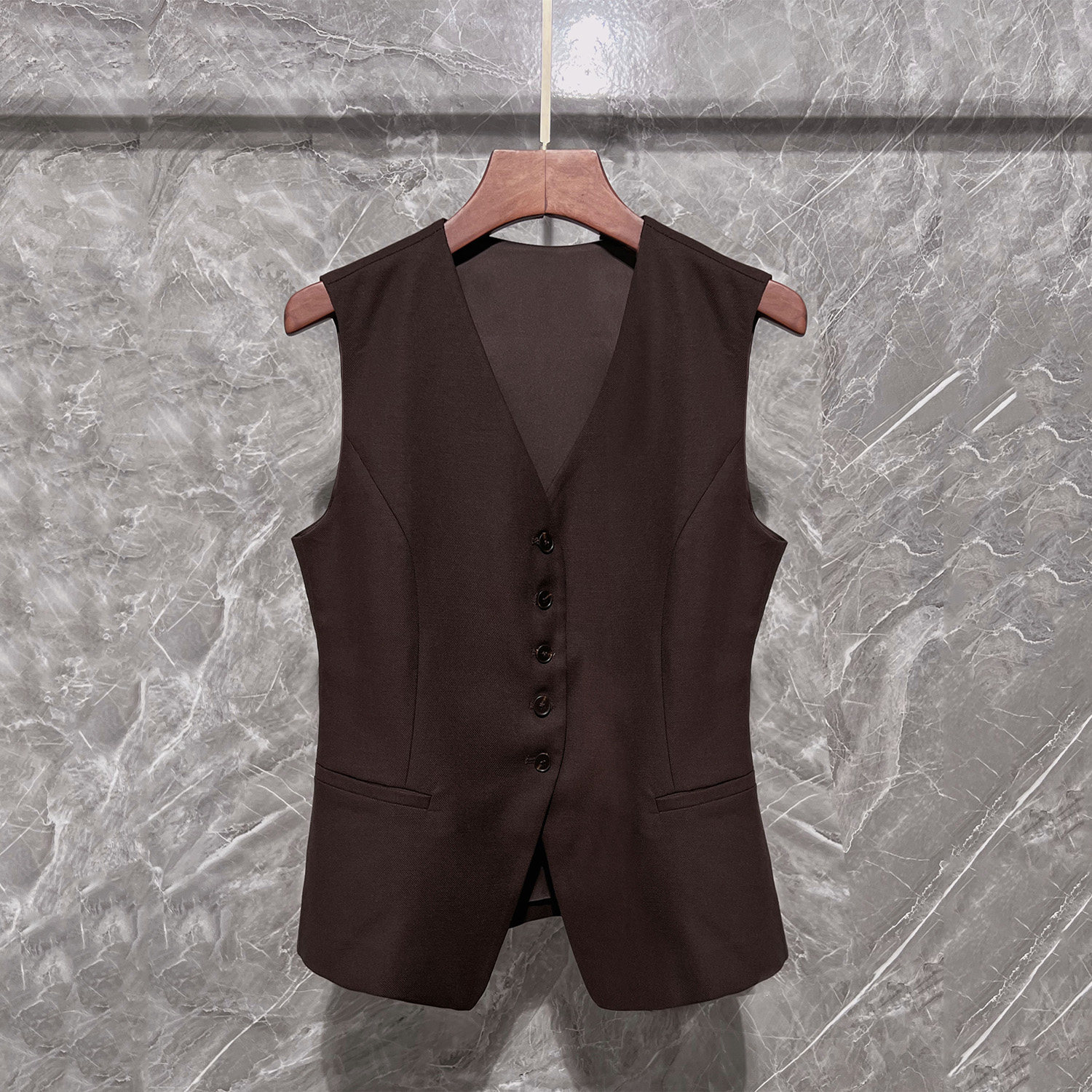 加厚款无袖V领背心单排扣收腰马甲修身中长款拉链开叉半裙套装女,淘宝优惠券,粉丝福利购,淘宝优惠卷