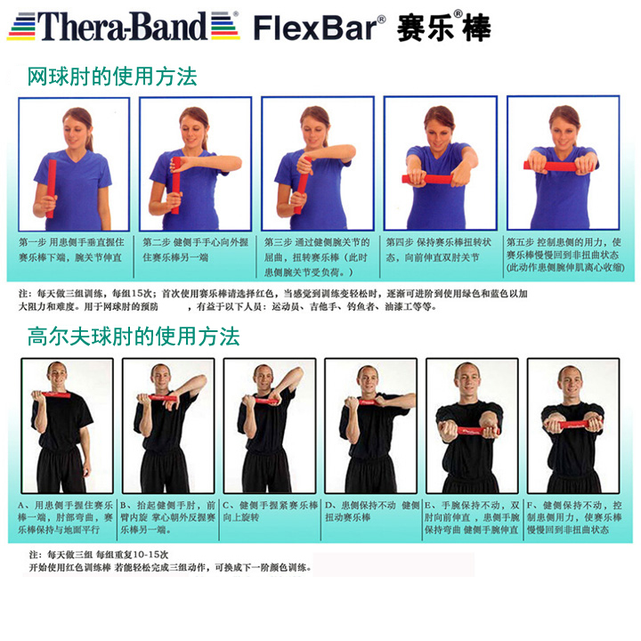 包邮美国正品赛乐棒 flexbar高尔夫肘鼠标手网球康复锻炼握力棒 - 图1