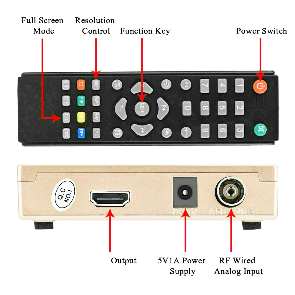 Analog TV Receiver RF to HDMI Converter Adapter 全制式选台器 - 图0