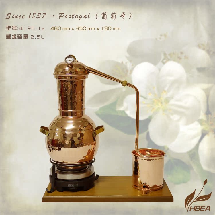 HBEA 纯铜手工蒸馏器2.5L 精油 纯露 蒸馏器 4195.1e - 图0