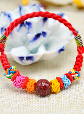 儿童新生儿红绳手链朱砂民族风