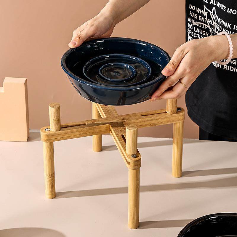 陶瓷慢食碗保护颈椎架子狗碗狗盆可调节宽度小型犬狗粮碗防噎食盆,淘宝优惠券,粉丝福利购,淘宝优惠卷