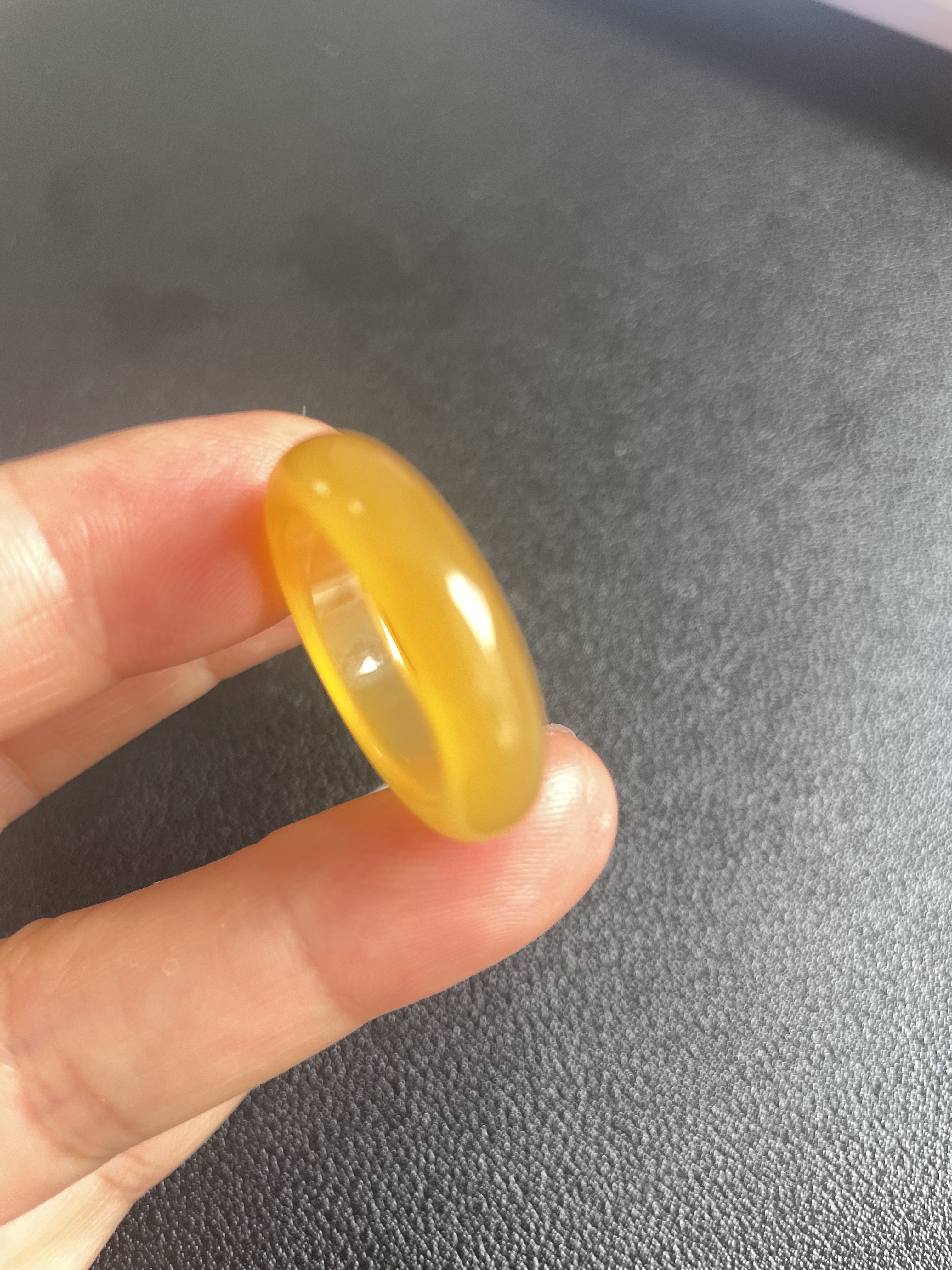 Yunnan Longling natural yellow dragon jade ice seed ring ring 17*6*4mm