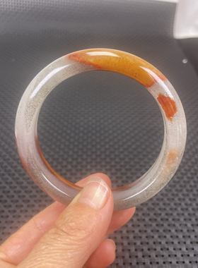 云南龙陵天然黄龙玉茄子山金沙料手镯57*12*9mm