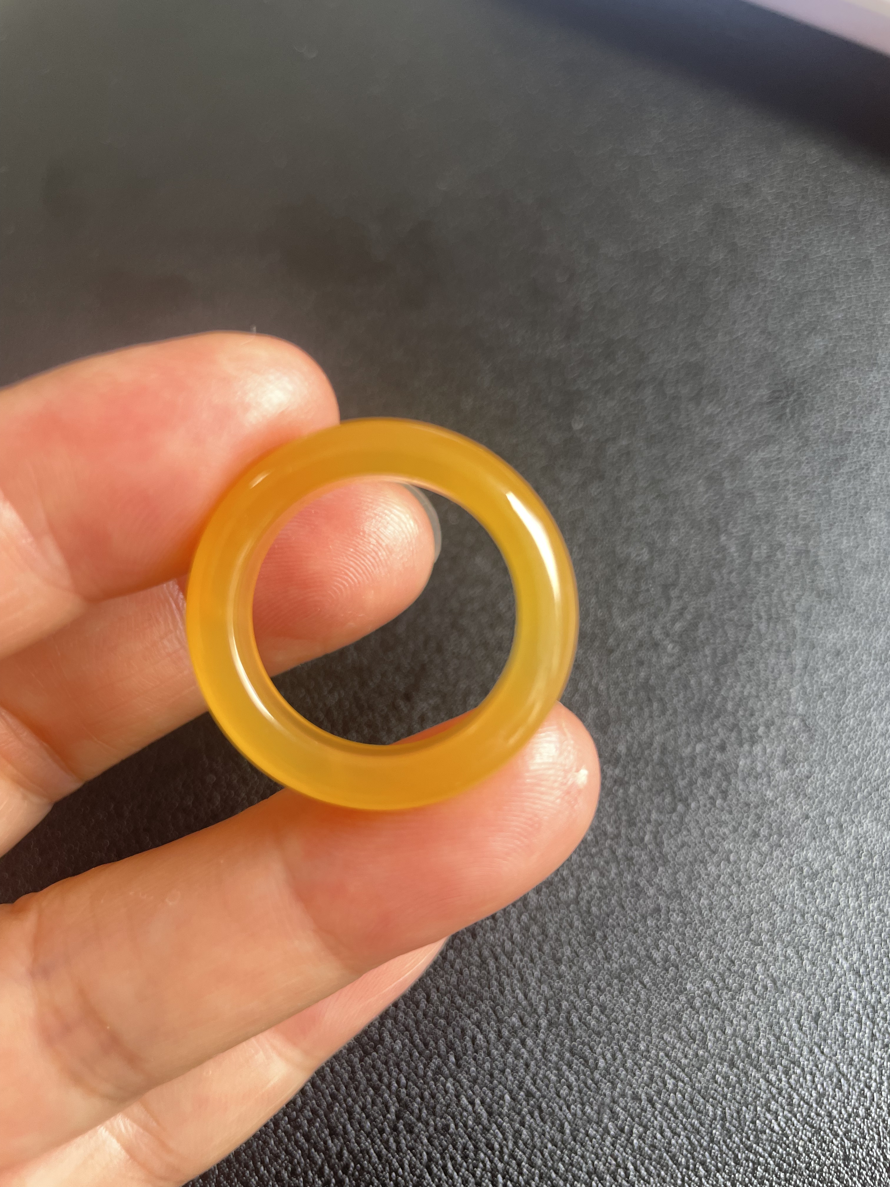 Yunnan Longling natural yellow dragon jade ice seed ring ring 17*6*4mm