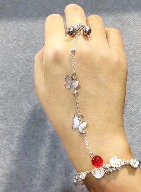 手镯戒指银蝶手镯戒指手链配饰