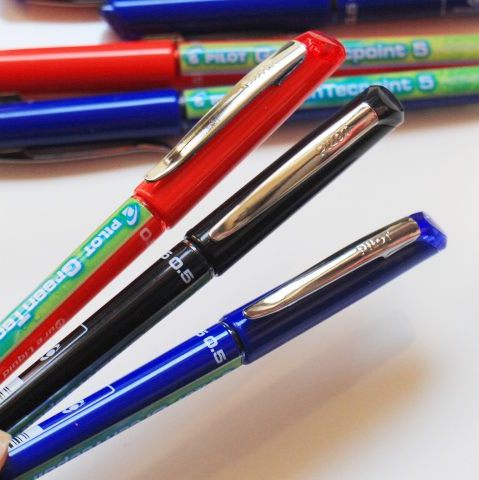 日本进口百乐学生中性笔BX-GR5-BG威宝笔0.5mm针管水笔签字笔黑-图1